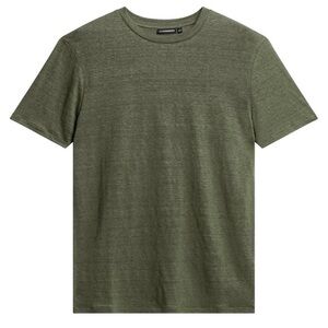 J.Lindeberg Olive Short Sleeve linen Tee size L NWT